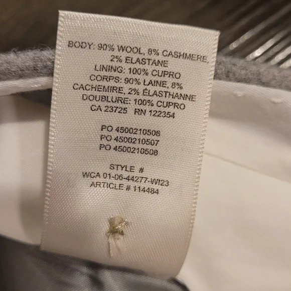 Aritzia Babaton The Next Pants Gray Pleated Wool Cashmere Blend Trousers Size 6 - Picture 8 of 11